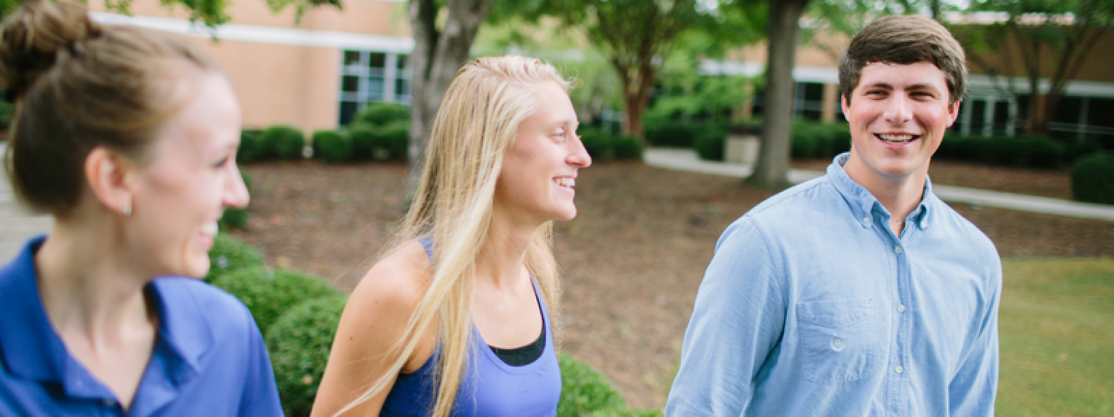 A group of students socializing on campus at Columbia International University (CIU).